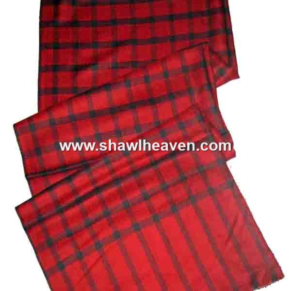 red check cashmere scarf wrap